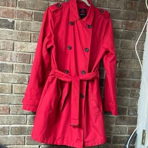 SCOTTEVEST TRENCH TRAVEL COAT RED LARGE EUC